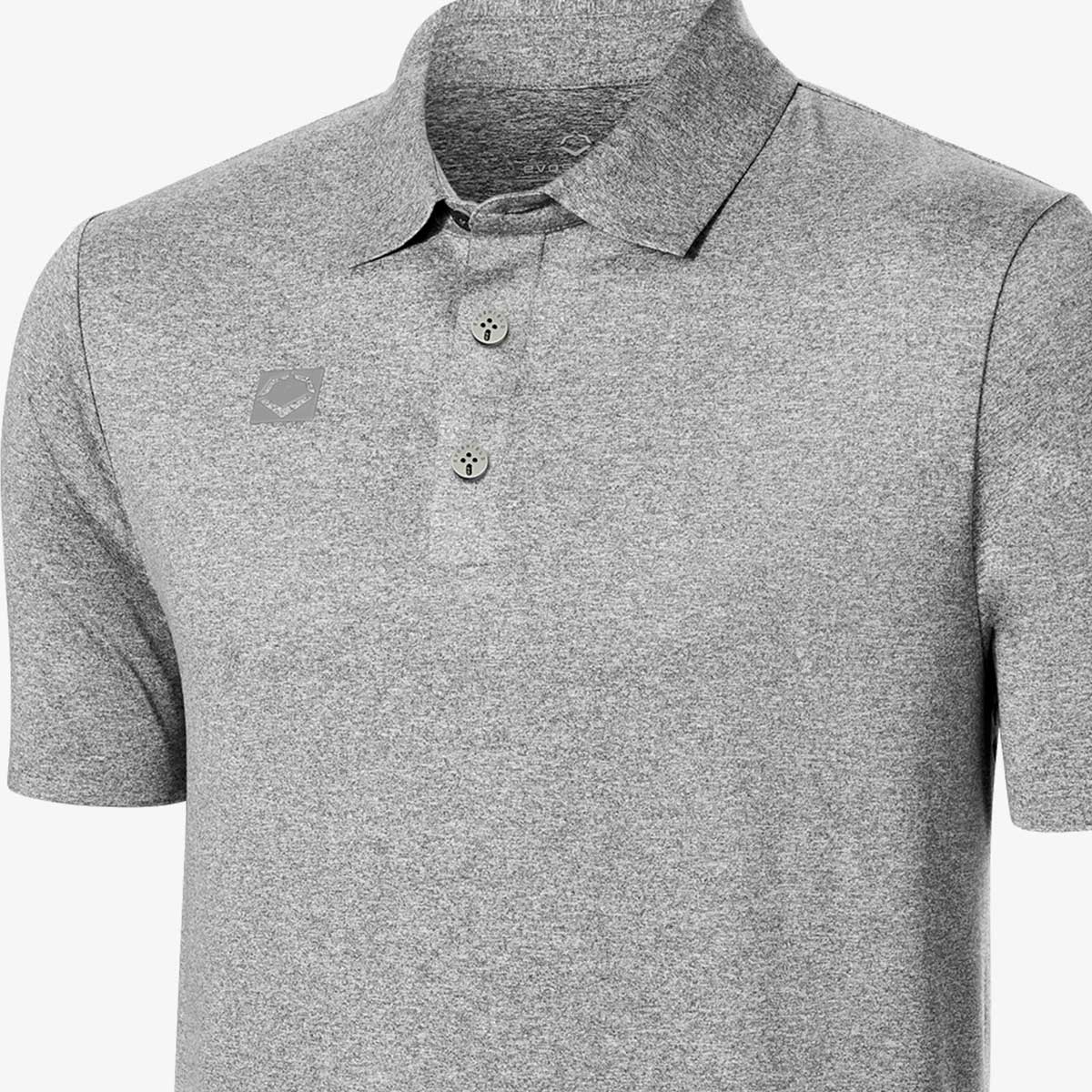 True-Calgary_Polo-Detail2 Exec Polo - Heather Grey - Image 2