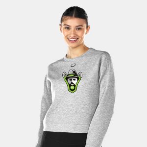 Womens Crop Crew Neck - Heather Grey